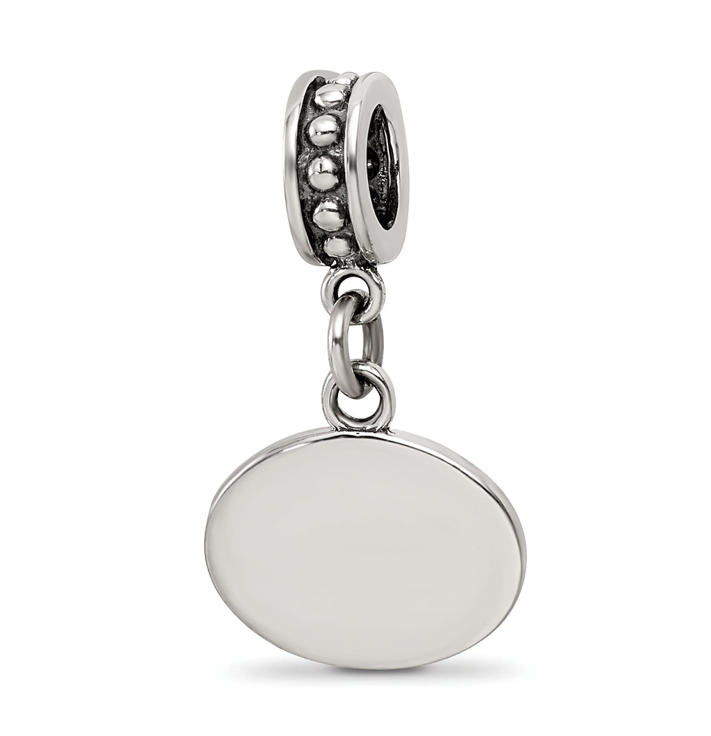 Sterling Silver Reflections Black Enameled Half Marathon Dangle Charm