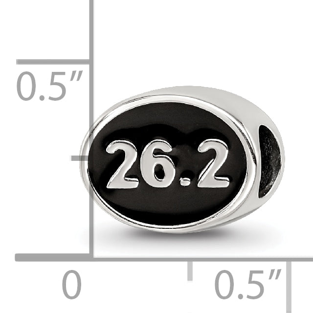 Sterling Silver Reflections Black Enameled Marathon Bead