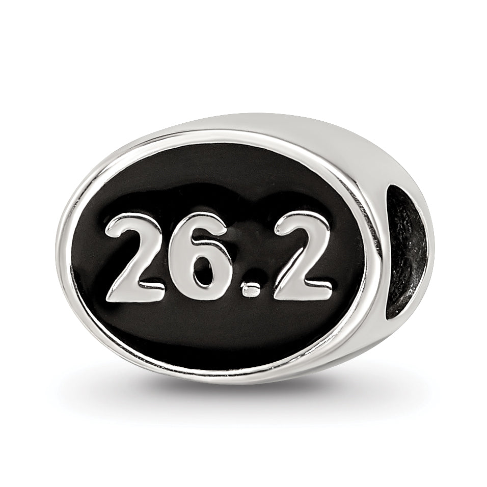 Sterling Silver Reflections Black Enameled Marathon Bead Main image