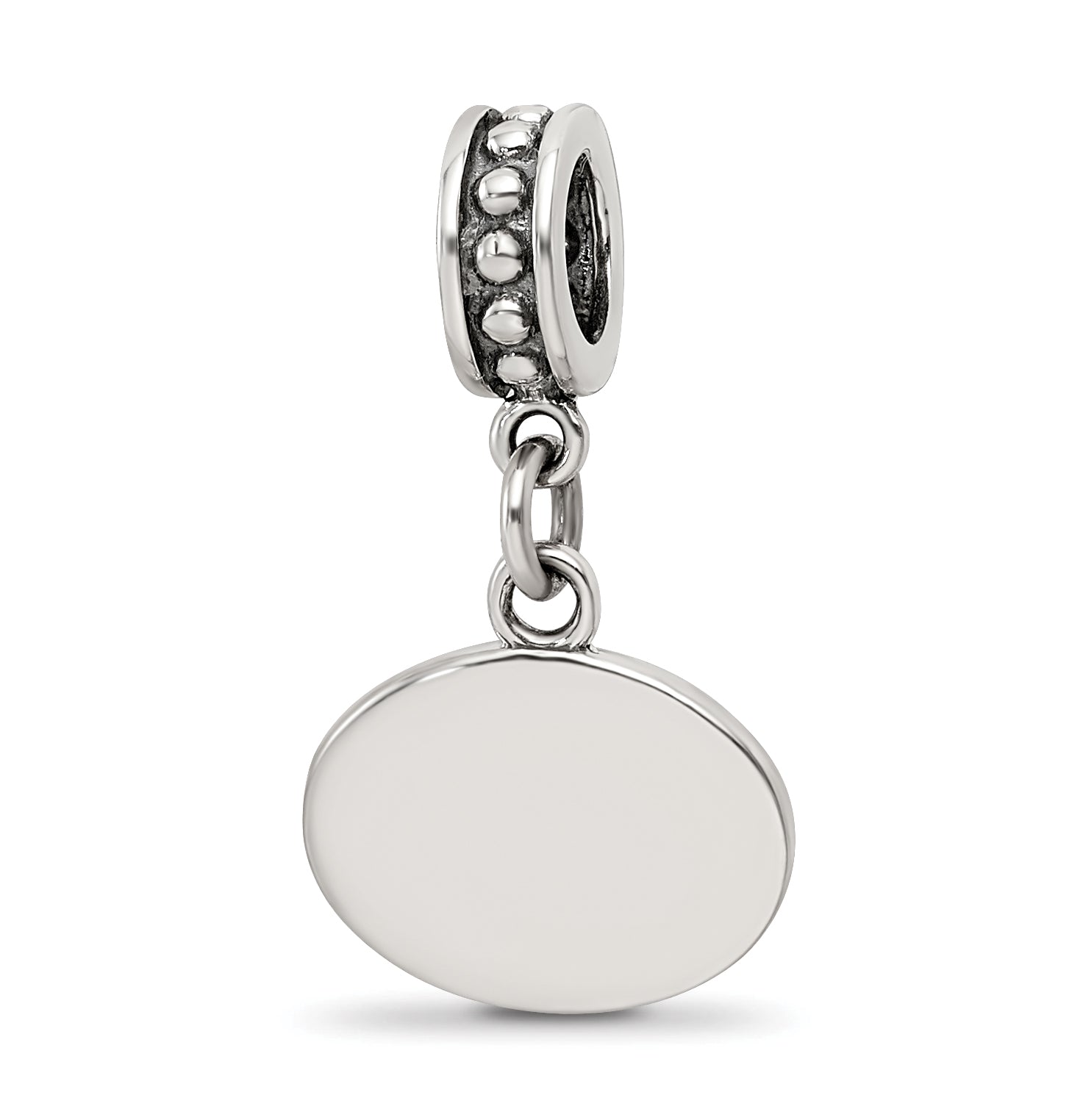 Sterling Silver Reflections Black Enameled Marathon Dangle Charm