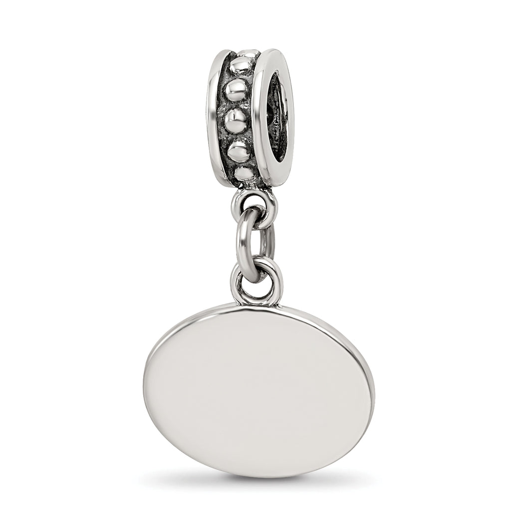 Sterling Silver Reflections Black Enameled Marathon Dangle Charm