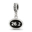 Sterling Silver Reflections Black Enameled Marathon Dangle Charm