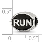 Sterling Silver Reflections Black Enameled Run Bead