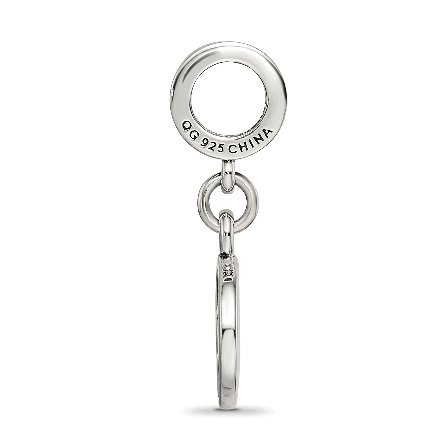 Sterling Silver Reflections Black Enameled Run Dangle Charm Secondary image