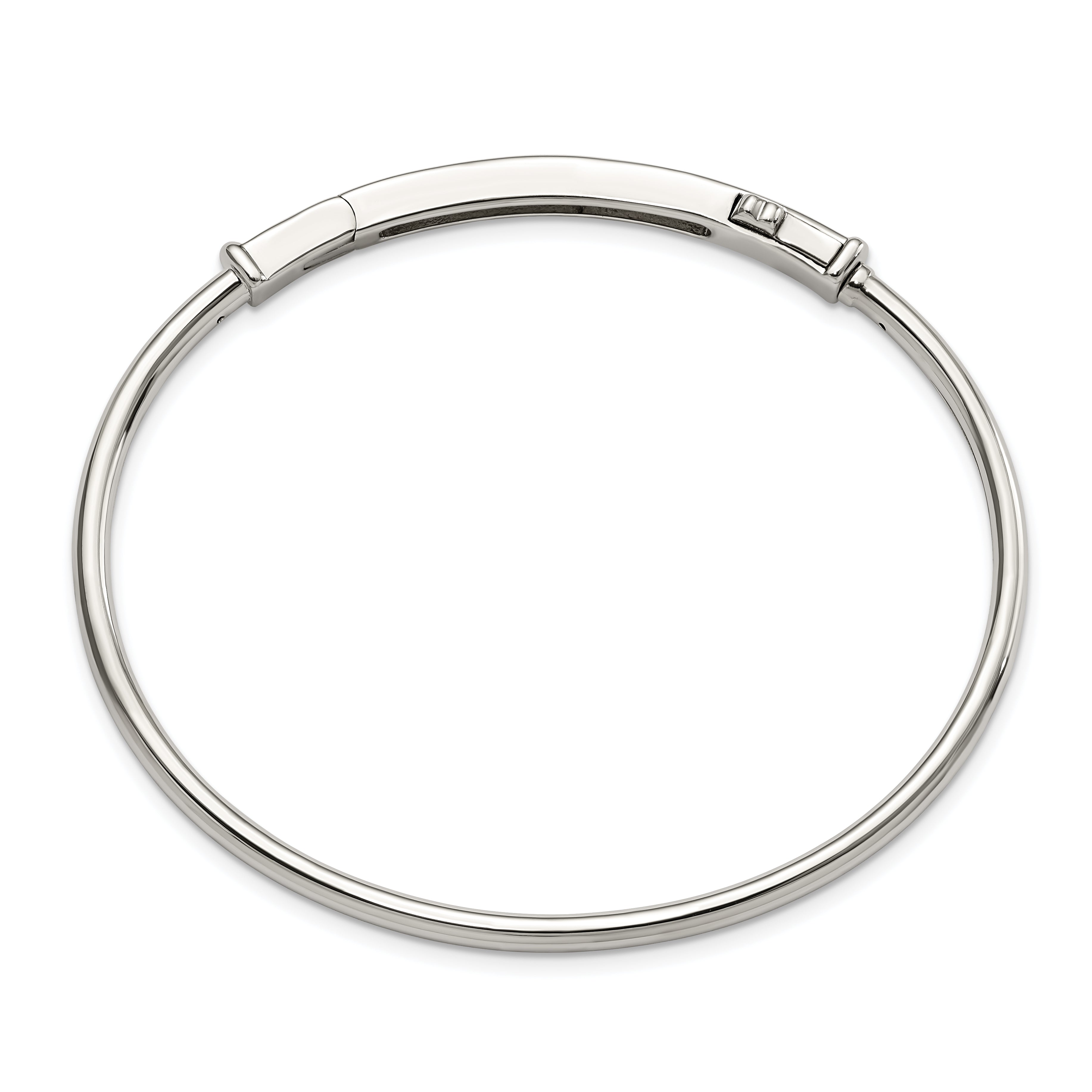 Sterling Silver Reflections Rhodium-plated Hinged Clasp Bangle Secondary image