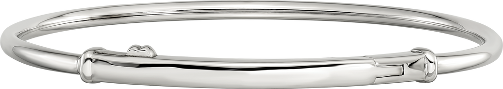 Sterling Silver Reflections Rhodium-plated Hinged Clasp Bangle