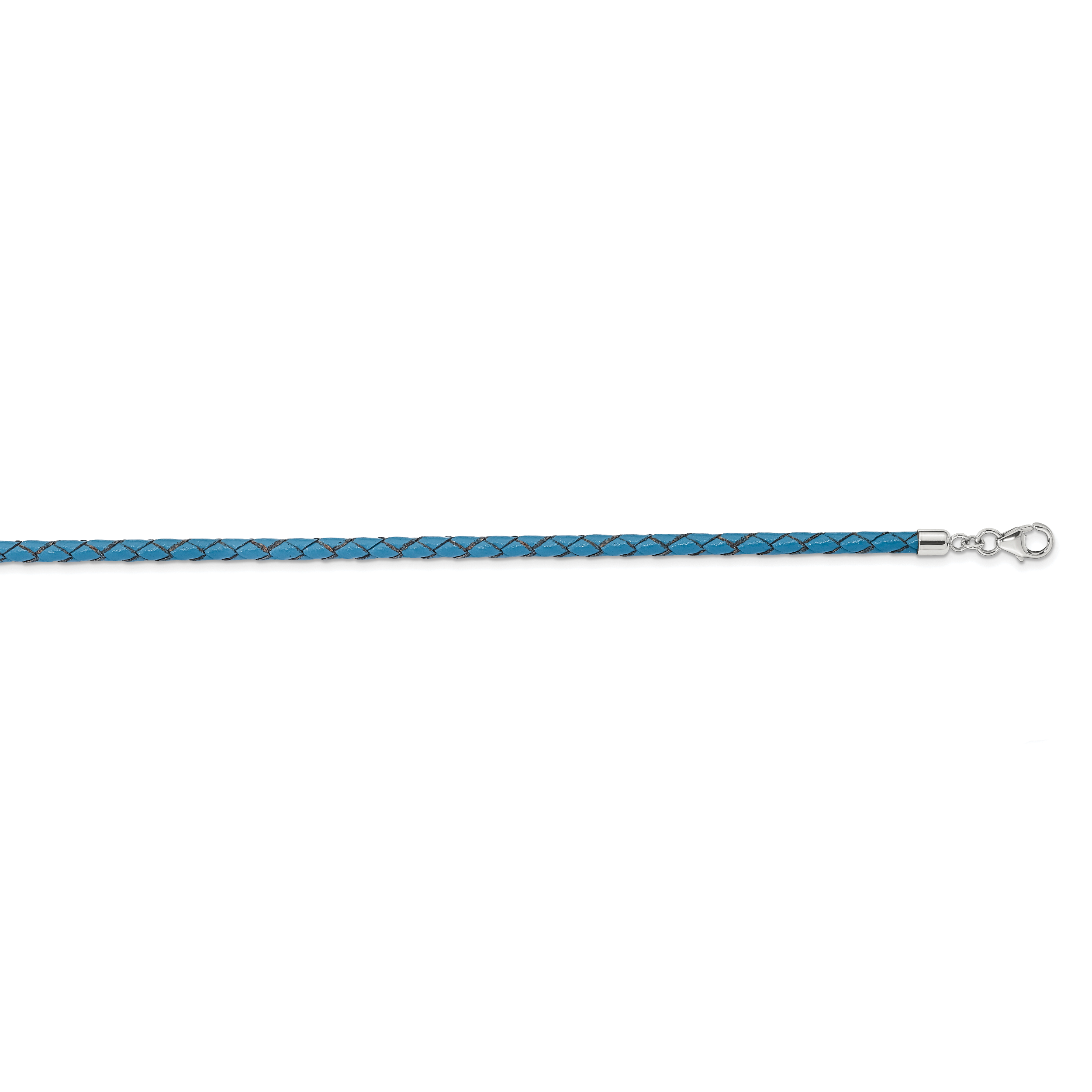 Sterling Silver Reflections Blue Leather Rhodium-plated 14 inch with a 2 inch extention Choker/Wrap Bracelet Secondary image