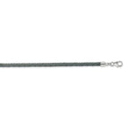 Sterling Silver Reflections Gray Leather Rhodium-plated 14 inch with a 2 inch extention Choker/Wrap Bracelet