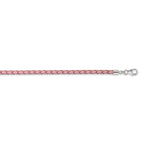 SS Reflections Pink Leather Rh-plated 14in With 2in ext Choker/Wrap Bracelet