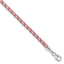 SS Reflections Pink Leather Rh-plated 14in With 2in ext Choker/Wrap Bracelet