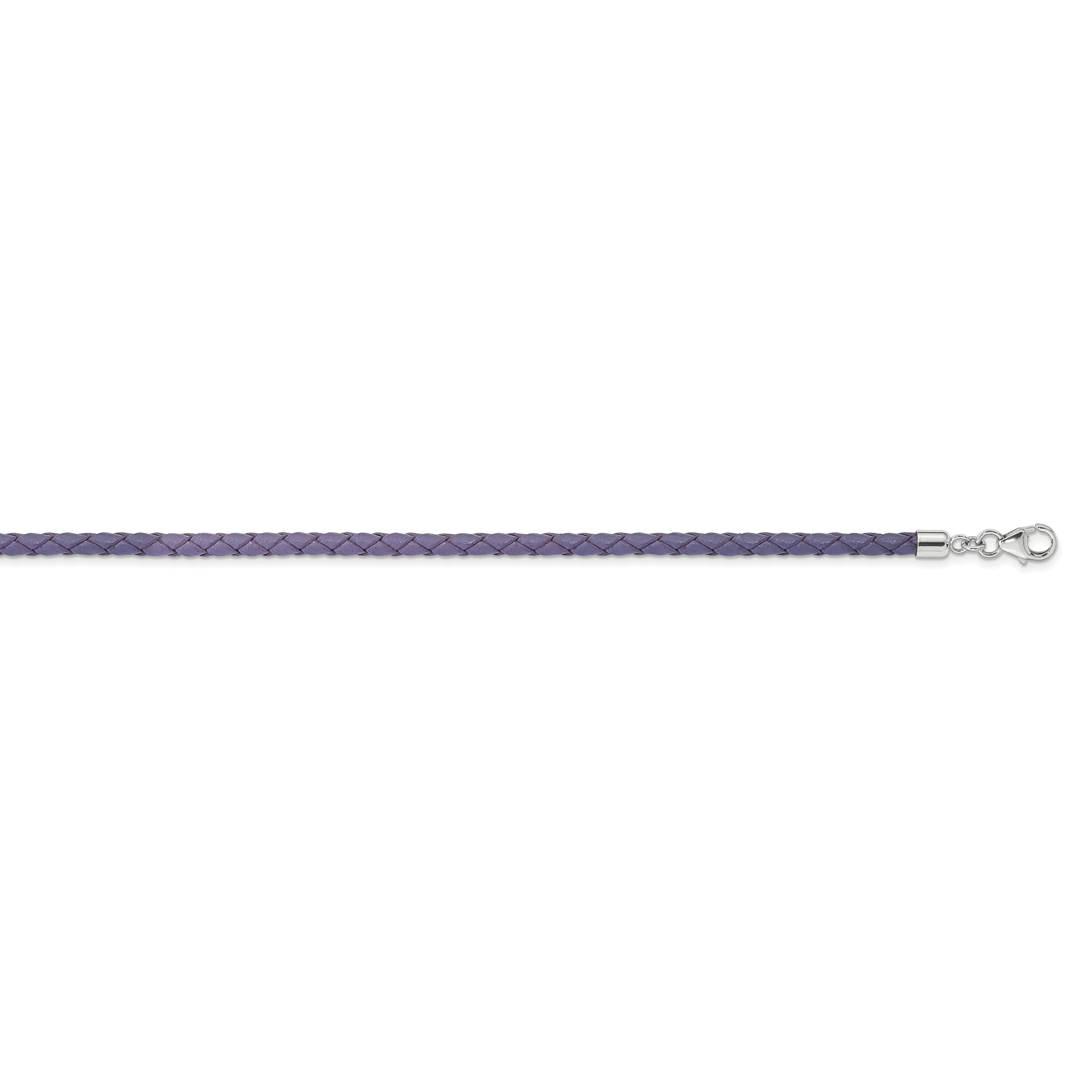 SS Reflections Purple Leather Rh-plated 14in With 2in ext Choker/Wrap Bracelet