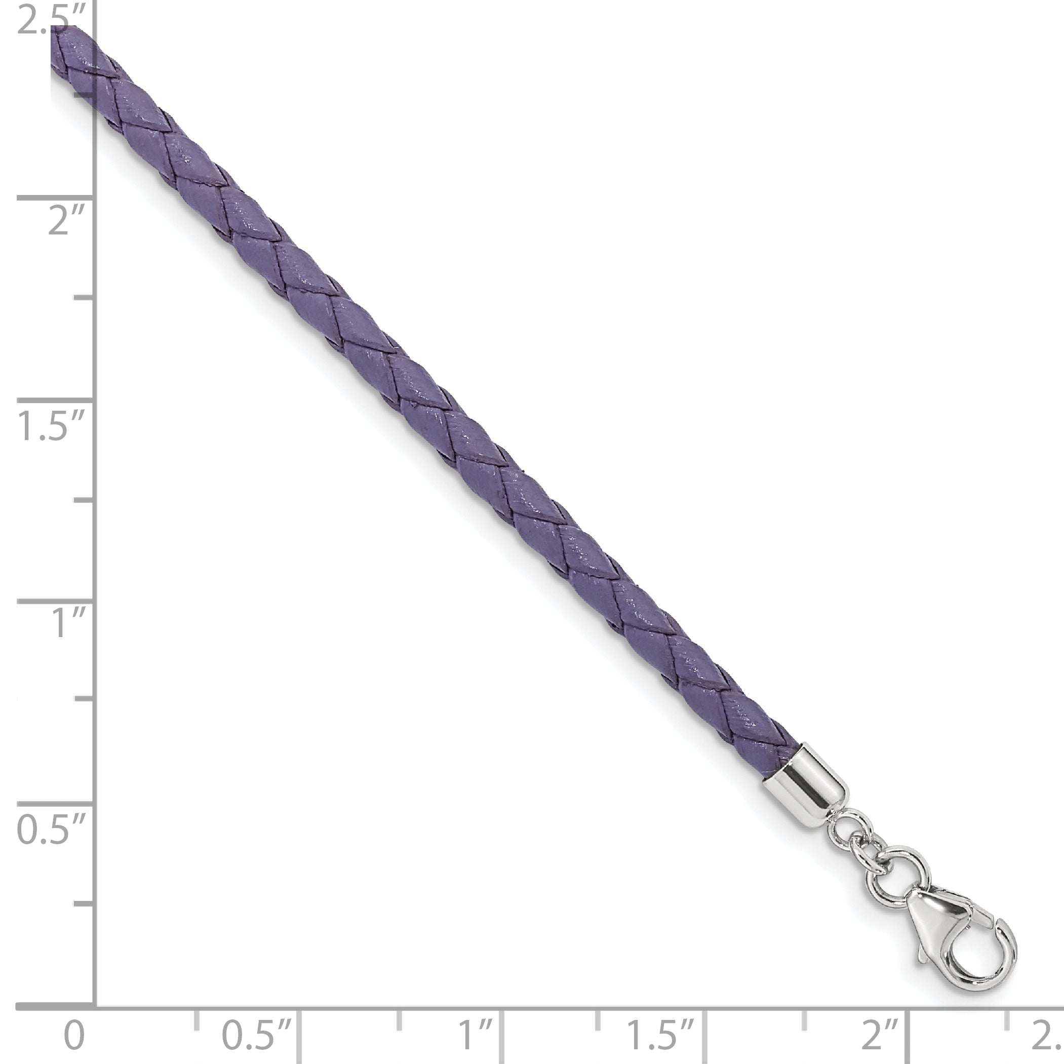 SS Reflections Purple Leather Rh-plated 14in With 2in ext Choker/Wrap Bracelet