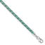 Sterling Silver Reflections Teal Leather Rhodium-plated 14 inch with a 2 inch extention Choker/Wrap Bracelet