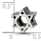 Sterling Silver Reflections Textured Star of David Bead