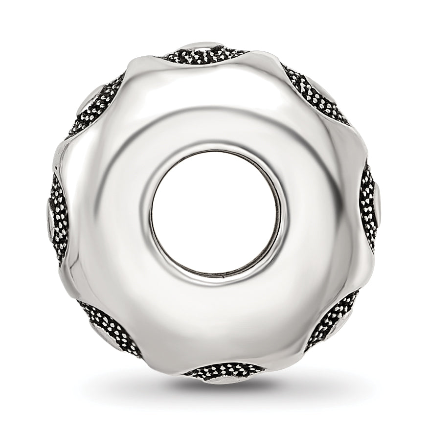 Sterling Silver Reflections Antiqued Circle Pattern Bead