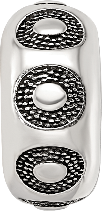 Sterling Silver Reflections Antiqued Circle Pattern Bead