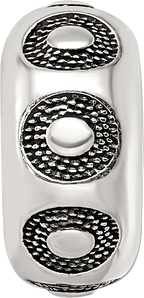 Sterling Silver Reflections Antiqued Circle Pattern Bead