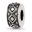 Sterling Silver Reflections Antiqued Diamond Pattern Bead