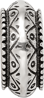Sterling Silver Reflections Antiqued Aztec Pattern Bead