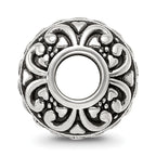Sterling Silver Reflections Antiqued Small Hearts Pattern Bead