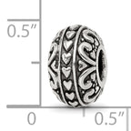 Sterling Silver Reflections Antiqued Small Hearts Pattern Bead