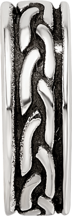 Sterling Silver Reflections Antiqued Small Chain Pattern Bead