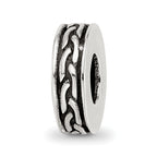Sterling Silver Reflections Antiqued Small Chain Pattern Bead