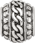 Sterling Silver Reflections Antiqued Large Chain Pattern Bead