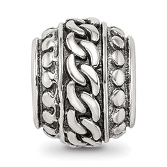 Sterling Silver Reflections Antiqued Large Chain Pattern Bead