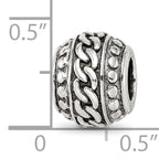 Sterling Silver Reflections Antiqued Large Chain Pattern Bead