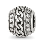 Sterling Silver Reflections Antiqued Large Chain Pattern Bead