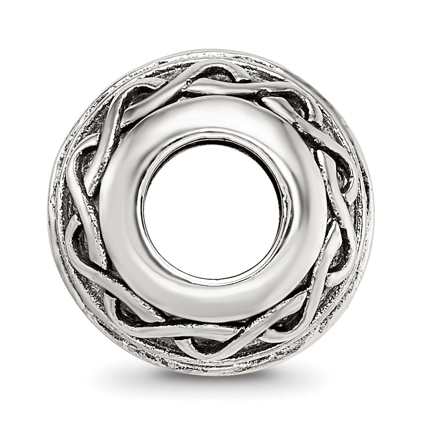 Sterling Silver Reflections Antiqued Pattern Bead Secondary image