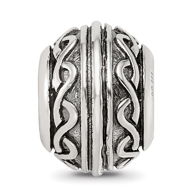 Sterling Silver Reflections Antiqued Pattern Bead