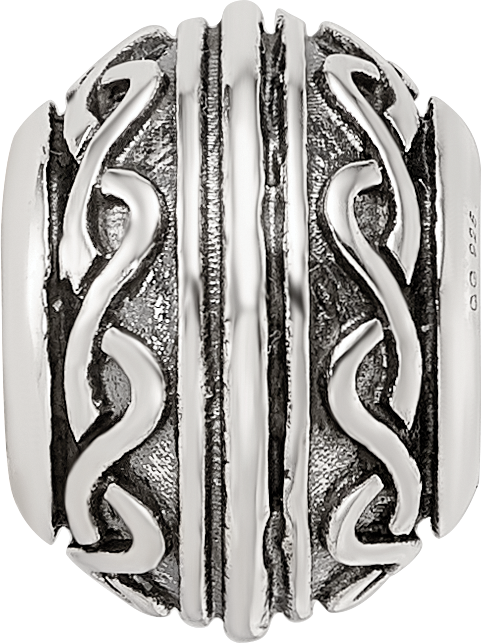 Sterling Silver Reflections Antiqued Pattern Bead