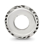 Sterling Silver Reflections Antiqued Circle Swirls Pattern Bead