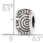 Sterling Silver Reflections Antiqued Circle Swirls Pattern Bead