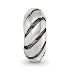 Sterling Silver Reflections Antiqued Swirl Pattern Bead