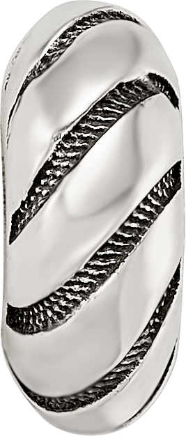 Sterling Silver Reflections Antiqued Swirl Pattern Bead