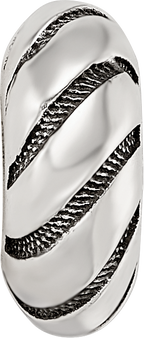 Sterling Silver Reflections Antiqued Swirl Pattern Bead
