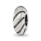 Sterling Silver Reflections Antiqued Swirl Pattern Bead