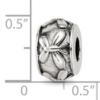 Sterling Silver Reflections Antiqued Butterfly Pattern Bead
