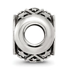 Sterling Silver Reflections Antiqued Snowflakes & Stars Pattern Bead