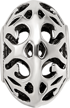 Sterling Silver Reflections Antiqued Hollow Pattern Bead
