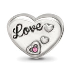 SS Reflections Antiqued Crystals Enamel Heart Bead