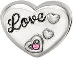 SS Reflections Antiqued Crystals Enamel Heart Bead