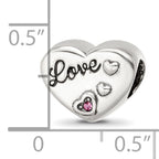 SS Reflections Antiqued Crystals Enamel Heart Bead