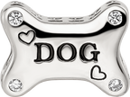 Sterling Silver Reflections Enamel Dog Bone CZ Bead