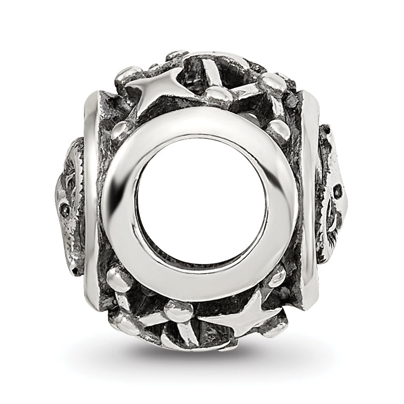 Sterling Silver Reflections Antiqued Zodiac Aries Bead