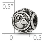 Sterling Silver Reflections Antiqued Zodiac Capricorn Bead