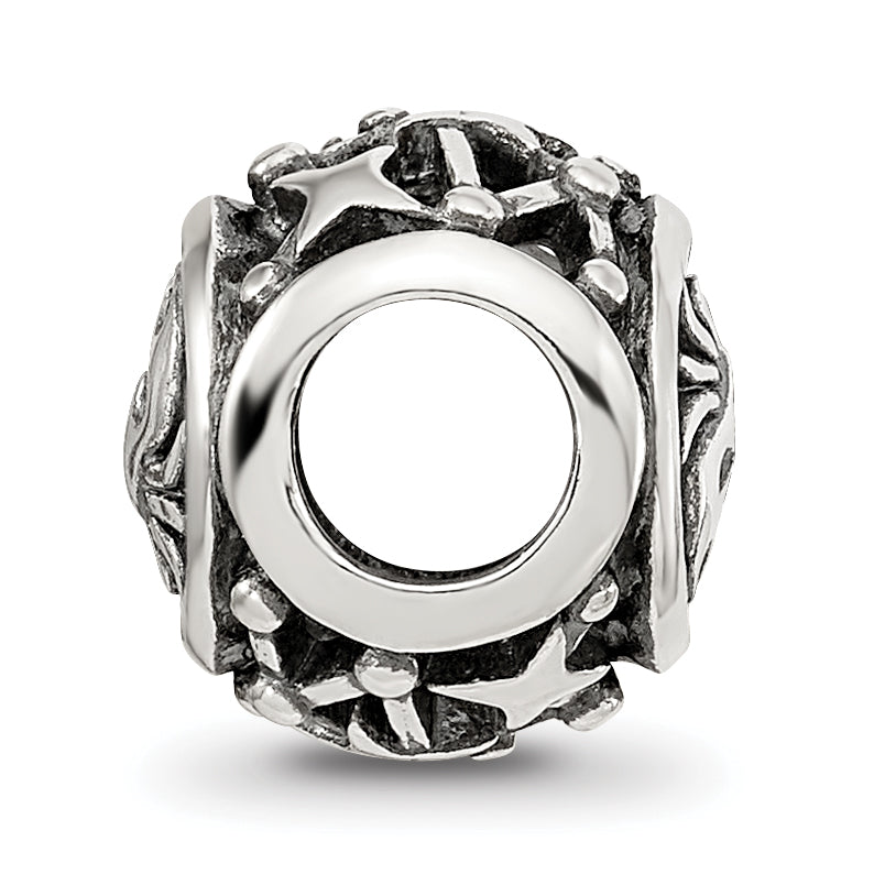 Sterling Silver Reflections Antiqued Zodiac Cancer Bead
